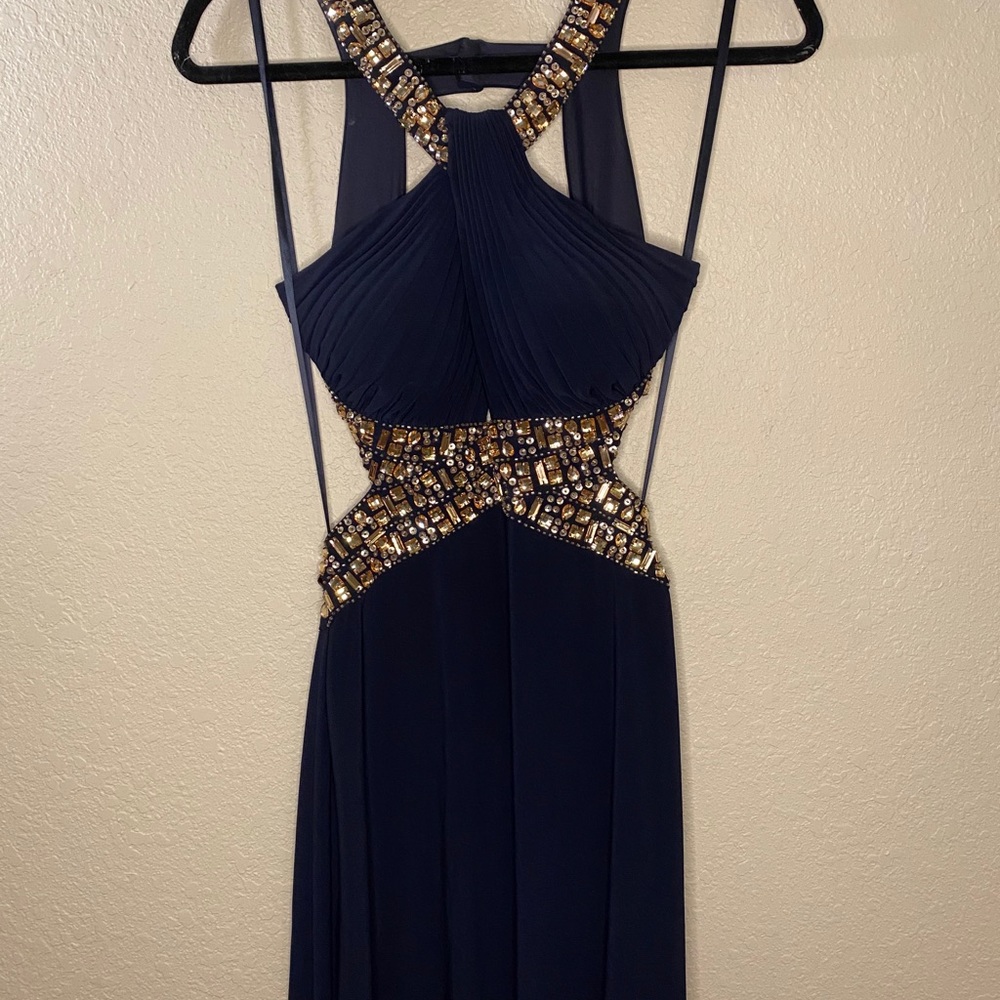 Betsy and Adam long sexy beaded formal prom dress